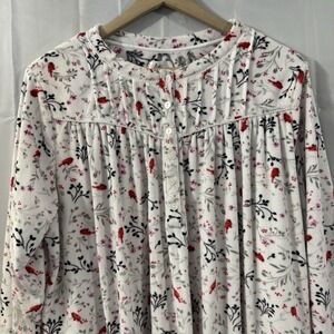 Aria Nightgown Womens XL 16-18 Cardinals Soft Velour Warm Pajamas Modest Grandma